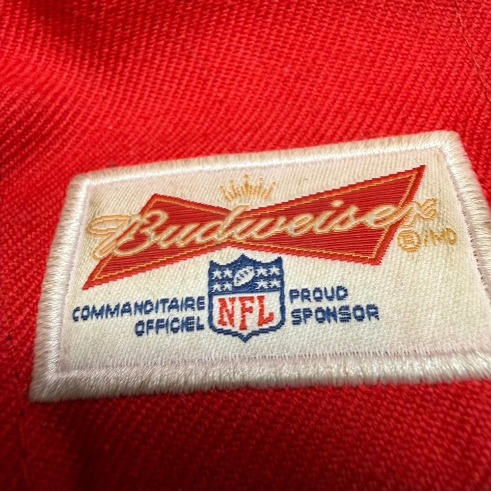 Vintage Buffalo Bills Budweiser NFL Snapback Hat Red Blue Embroidered Cap Mens